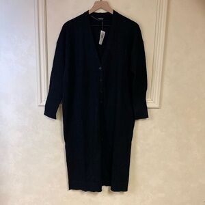 New! Torrid Longline V-Neck Cardigan Button Front Sweater Black 00 M/L 10